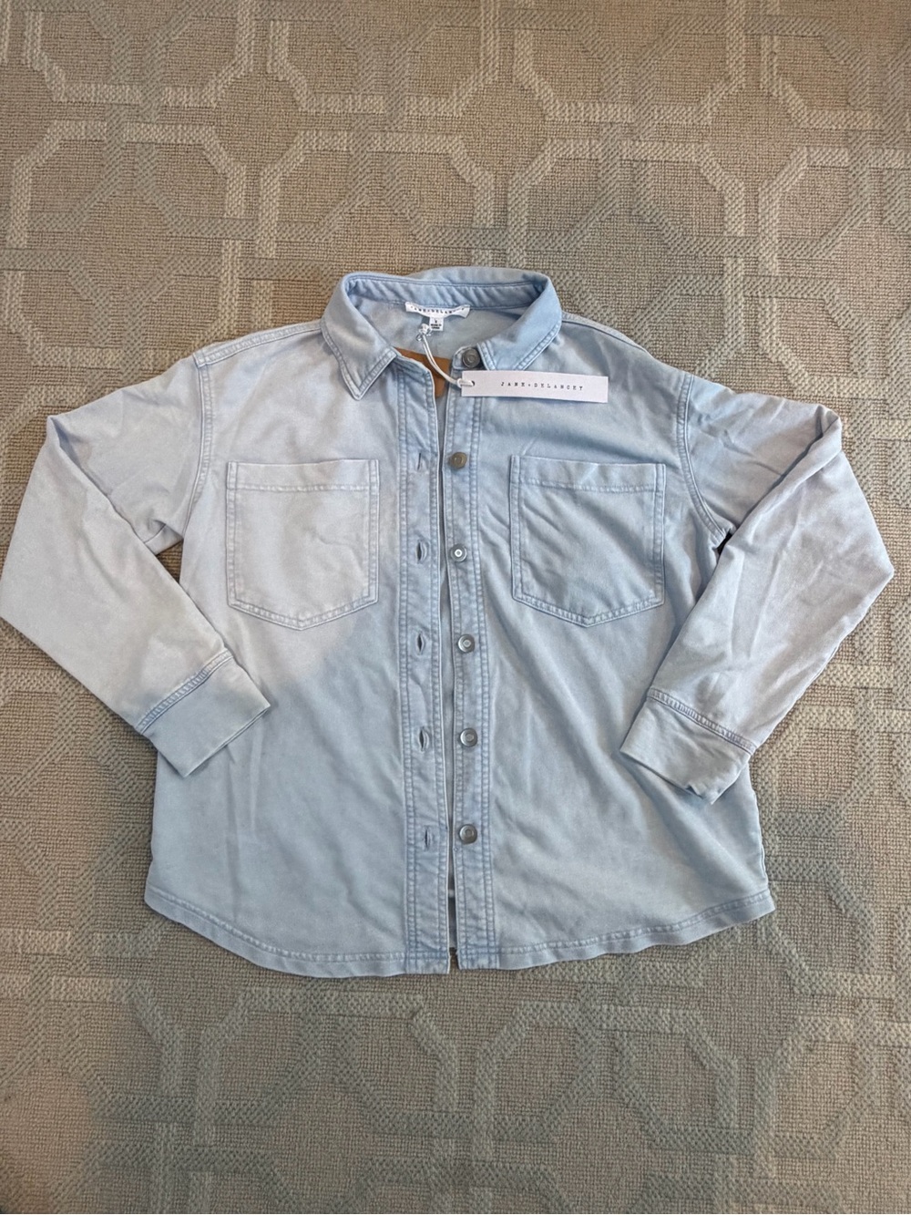 NWT Size S - Jane and Delancey Light Blue Soft Button-Down Shirt